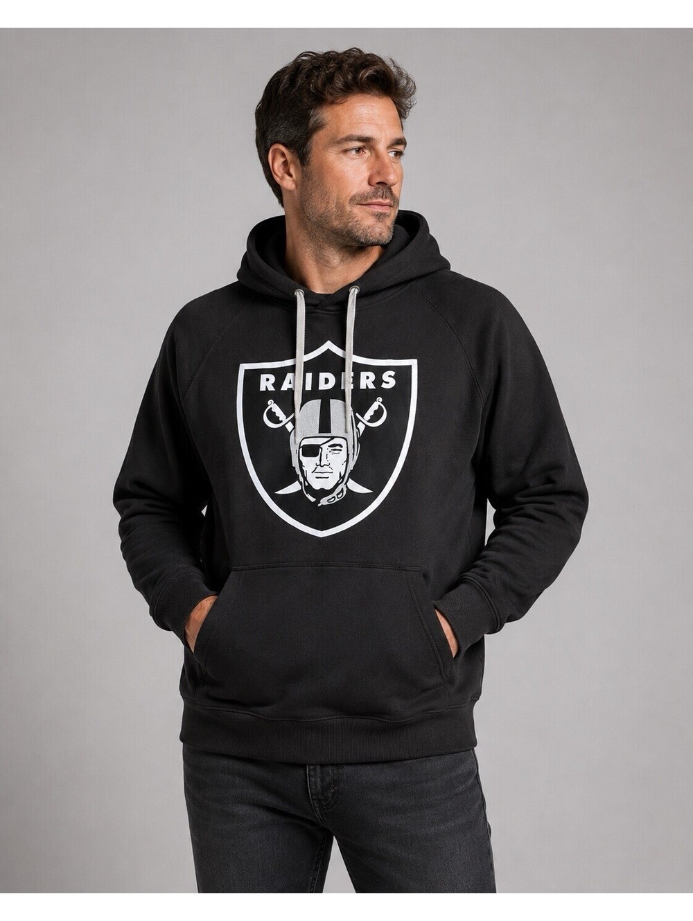 Antigua L Black Raiders Pullover Hoodie